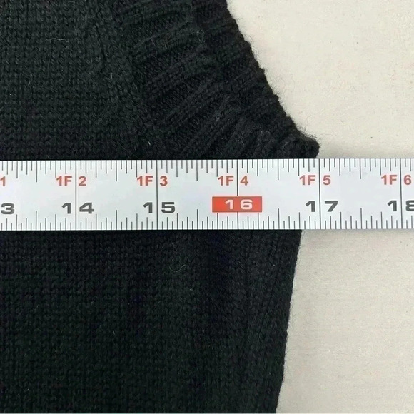 Pulse Sweater Vest Wool Cashmere Black Button Front Sleeveless Knit Size  Small - Picture 13 of 16
